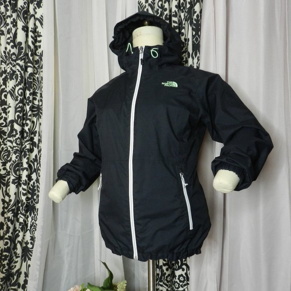 The North Face Jackets & Blazers - North face Cinched Waist black rain jacket white